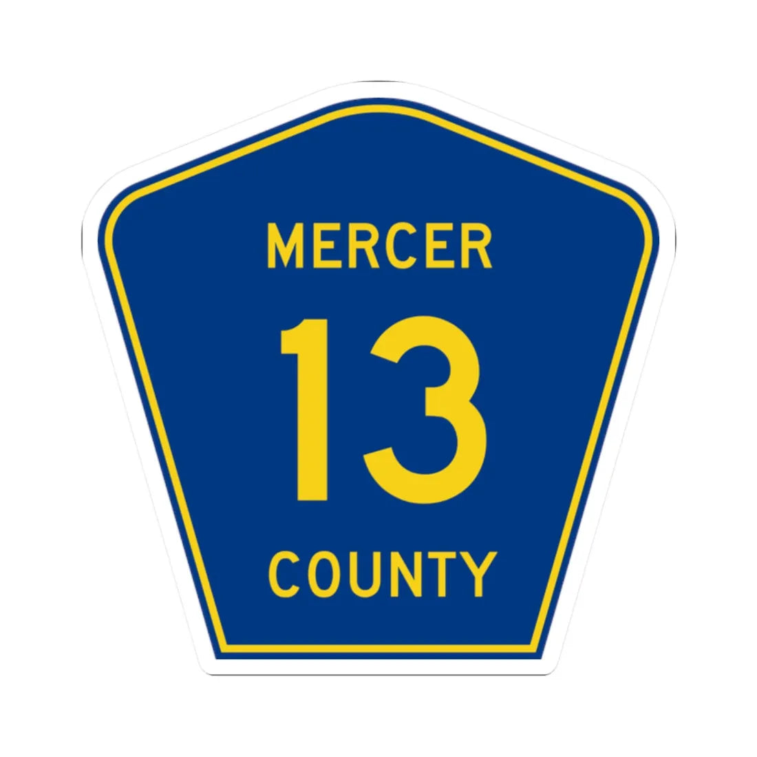 Mercer County Route 13 ND (North Dakota) (Road Sign) STICKER Vinyl Kiss-Cut Decal 2 Inch White - The Sticker Space