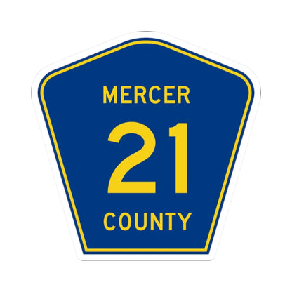 Mercer County Route 21 ND (North Dakota) (Road Sign) STICKER Vinyl Kiss-Cut Decal 2 Inch White - The Sticker Space
