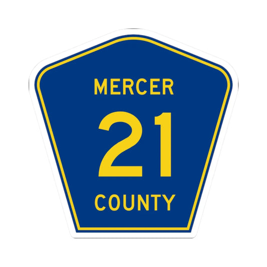 Mercer County Route 21 ND (North Dakota) (Road Sign) STICKER Vinyl Kiss-Cut Decal 2 Inch White - The Sticker Space