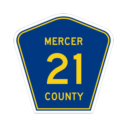Mercer County Route 21 ND (North Dakota) (Road Sign) STICKER Vinyl Kiss-Cut Decal 6 Inch White - The Sticker Space