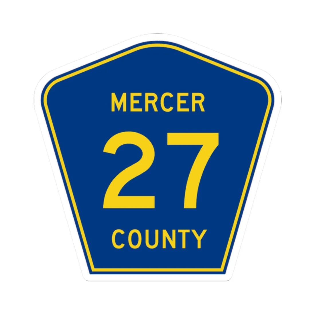 Mercer County Route 27 ND (North Dakota) (Road Sign) STICKER Vinyl Kiss-Cut Decal 2 Inch White - The Sticker Space