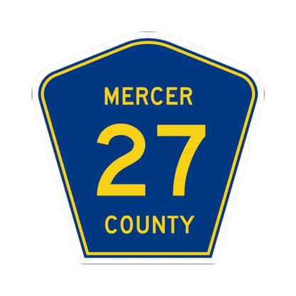 Mercer County Route 27 ND (North Dakota) (Road Sign) STICKER Vinyl Kiss-Cut Decal 2 Inch White - The Sticker Space