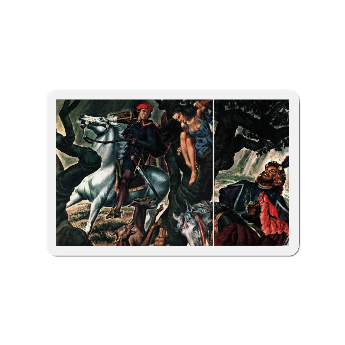 Merchant of Valor, part 2, Collier's, July 12, 1947 (Magazine Illustration) Refrigerator Magnet-3" x 3"-The Sticker Space