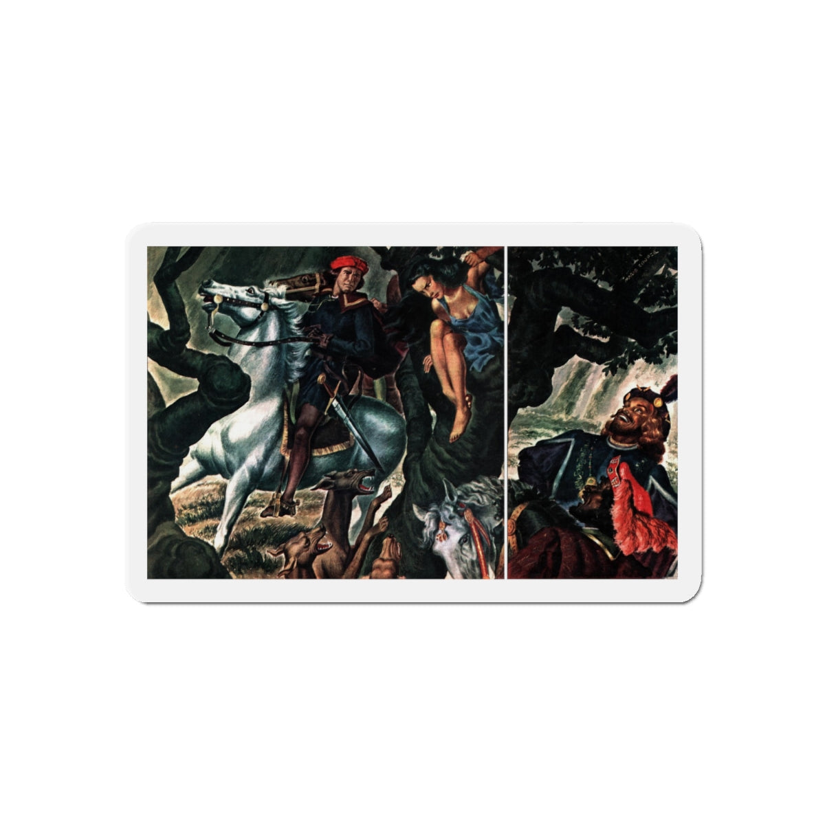 Merchant of Valor, part 2, Collier's, July 12, 1947 (Magazine Illustration) Refrigerator Magnet-6 × 6"-The Sticker Space