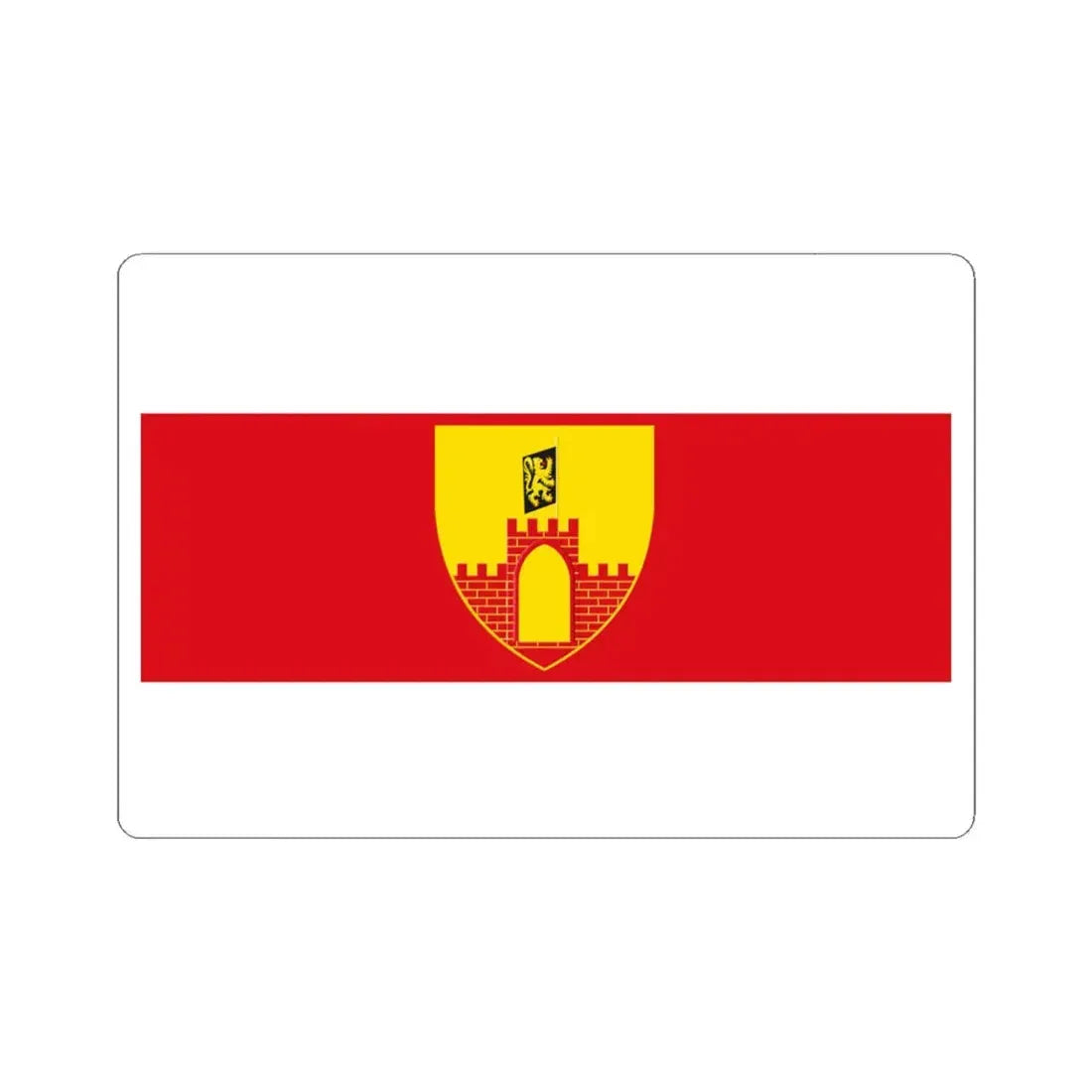 Merchtem vlag (Belgium) STICKER Vinyl Kiss-Cut Decal 6 Inch White - The Sticker Space