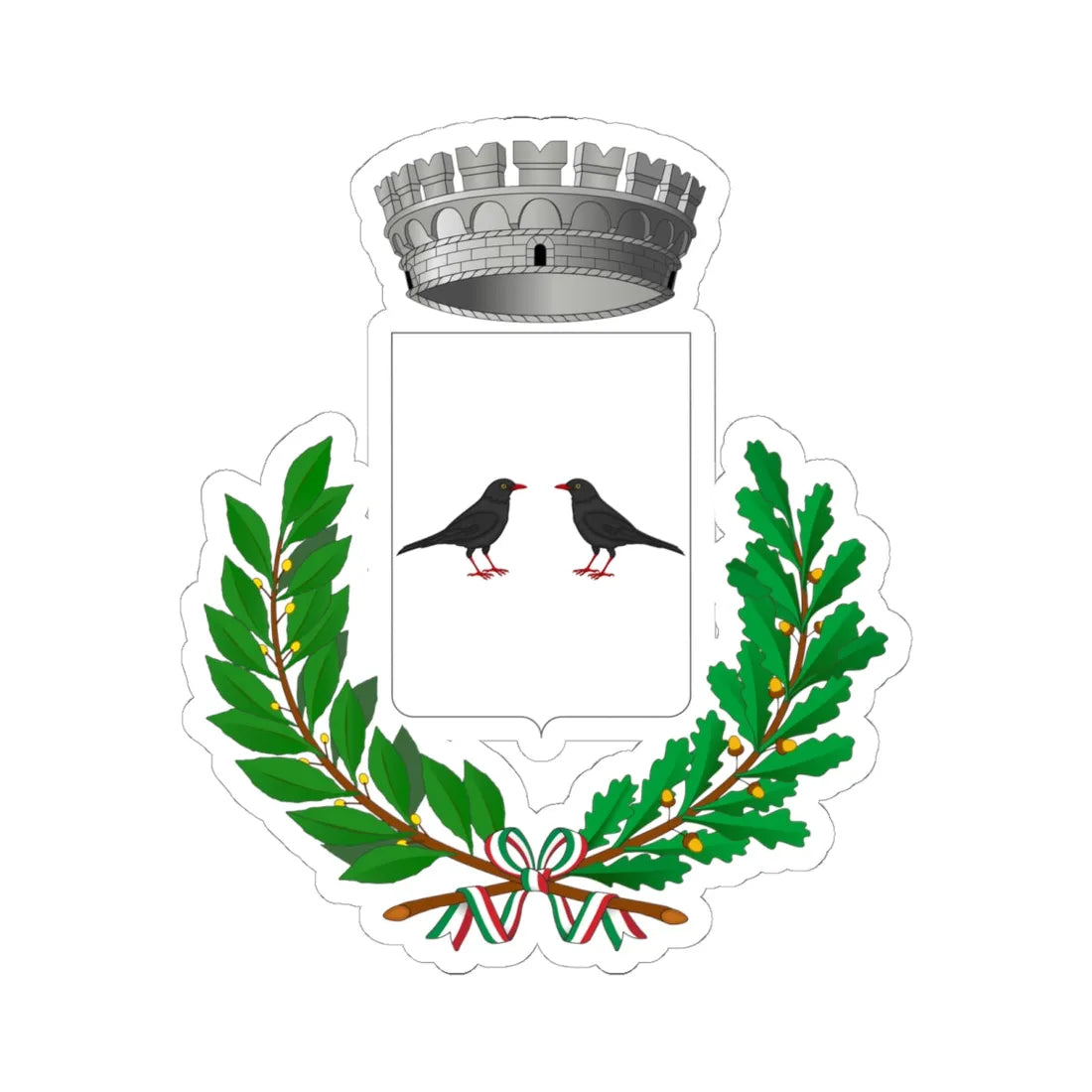 Merlara-Stemma (Italy) (Coat of Arms) STICKER Vinyl Kiss-Cut Decal 6 Inch White - The Sticker Space