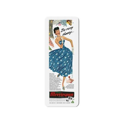Merriespun Fabrics advertisement, 1955 (Magazine Illustration) Refrigerator Magnet - The Sticker Space