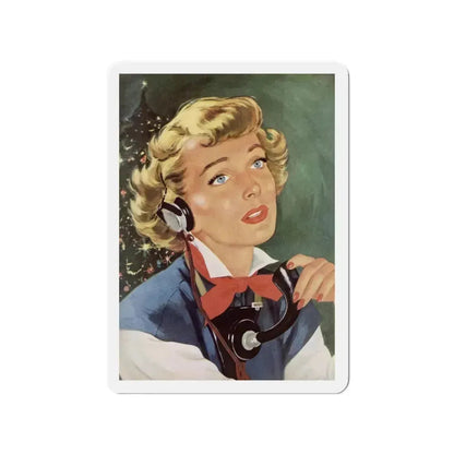 Merry Christmas, Darling, Redbook, December 1948 (Magazine Illustration) Refrigerator Magnet 3 Inch - The Sticker Space