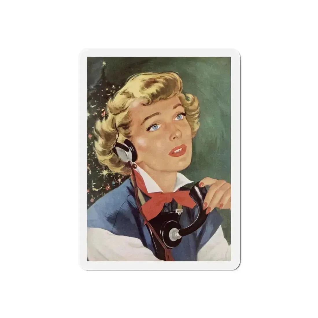 Merry Christmas, Darling, Redbook, December 1948 (Magazine Illustration) Refrigerator Magnet 6 Inch - The Sticker Space