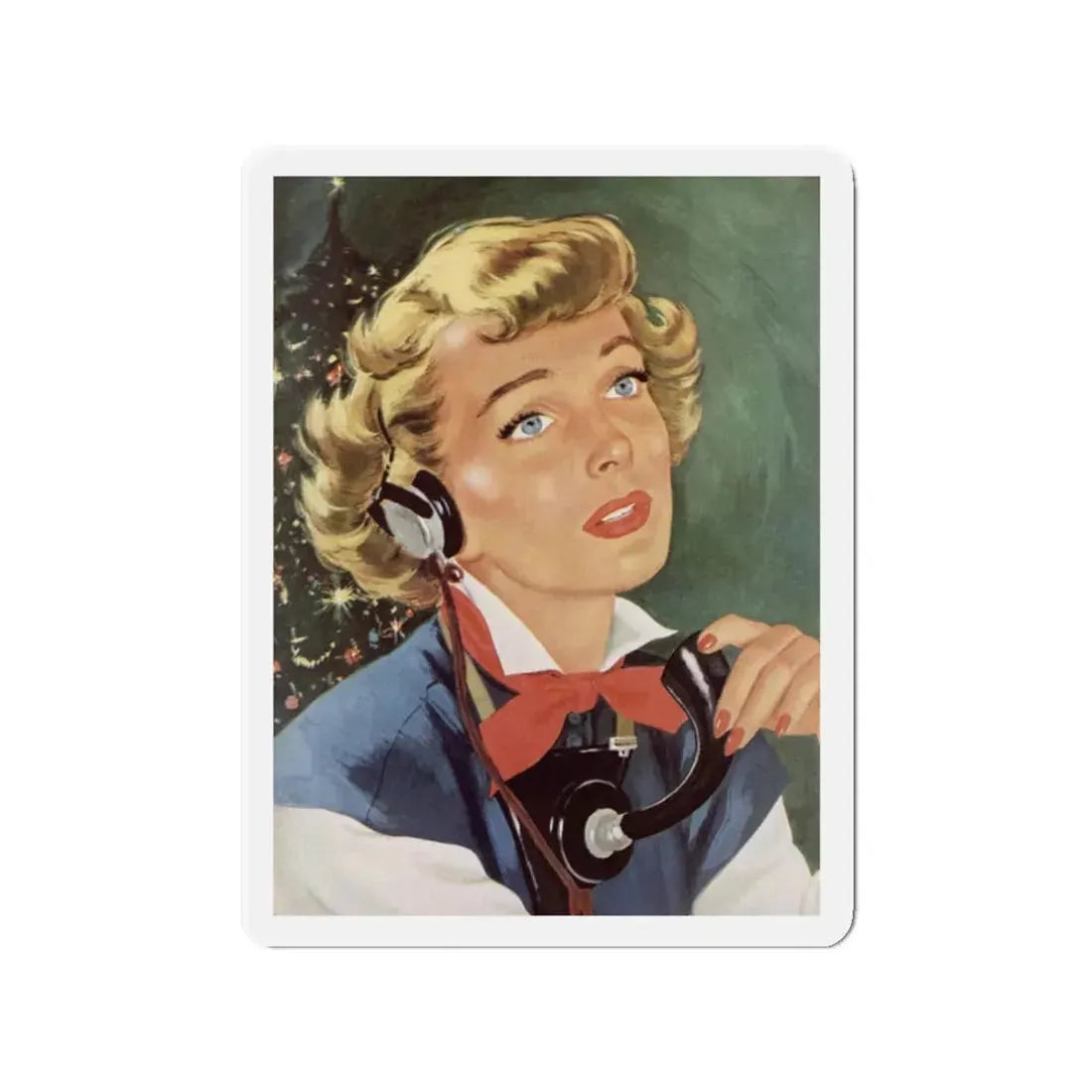 Merry Christmas, Darling, Redbook, December 1948 (Magazine Illustration) Refrigerator Magnet - The Sticker Space