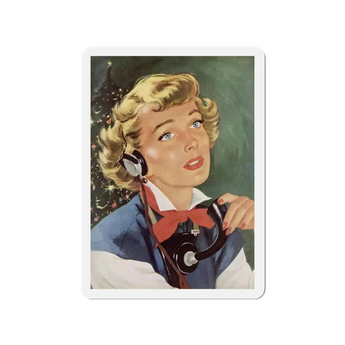 Merry Christmas, Darling, Redbook, December 1948 (Magazine Illustration) Refrigerator Magnet - The Sticker Space