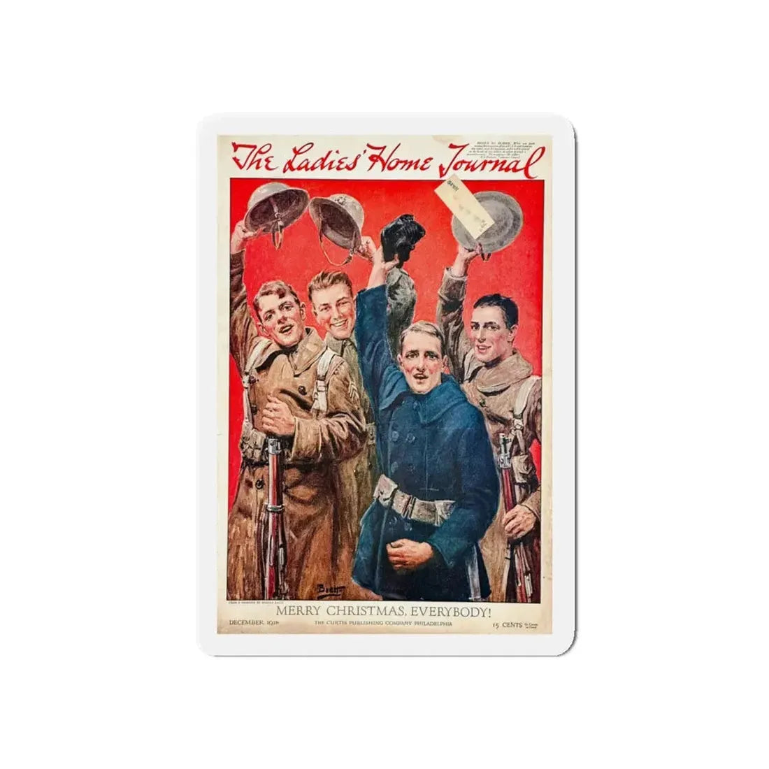 Merry Christmas, Everybody!, Ladies Home Journal, December 1918 (Magazine Illustration) Refrigerator Magnet - The Sticker Space