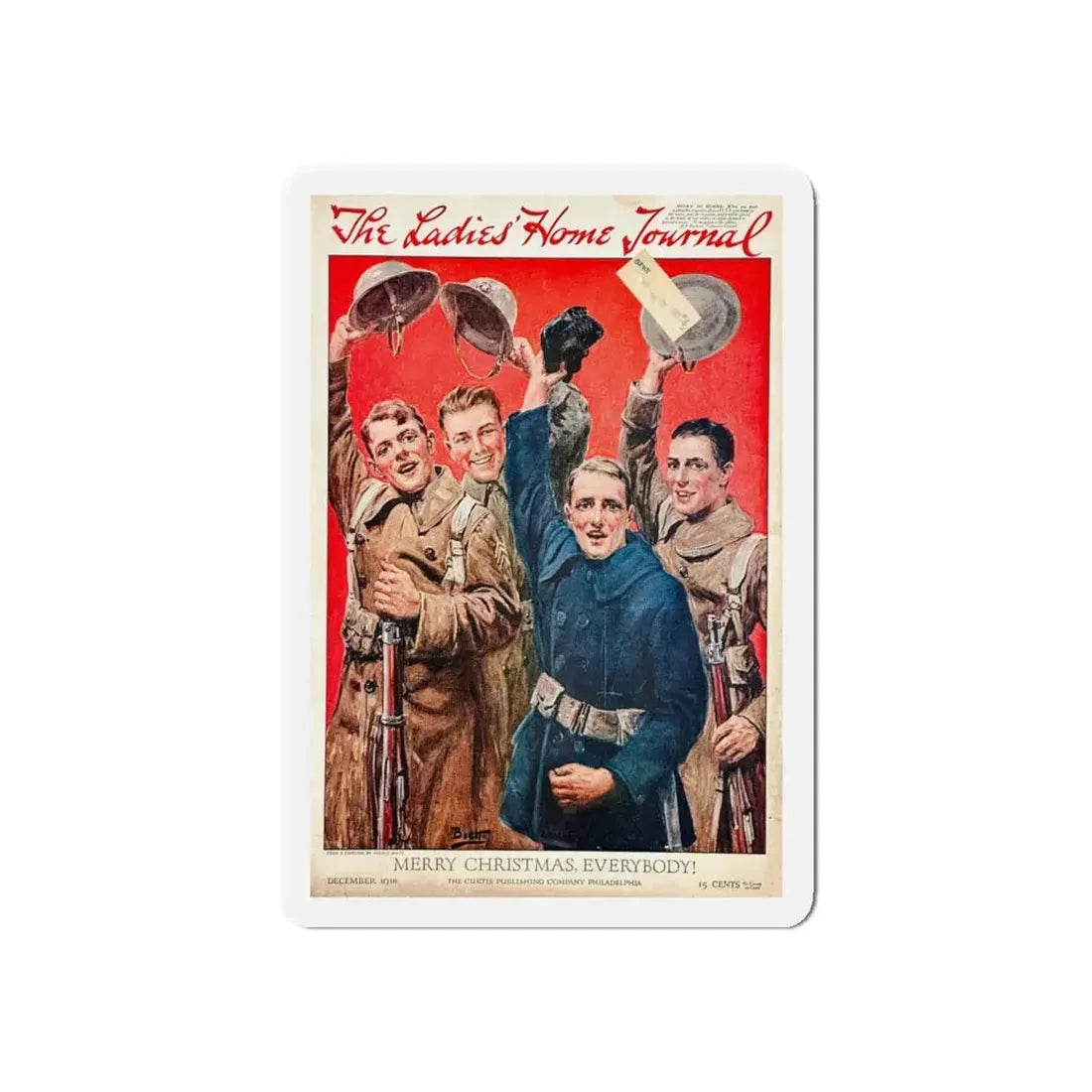 Merry Christmas, Everybody!, Ladies Home Journal, December 1918 (Magazine Illustration) Refrigerator Magnet - The Sticker Space
