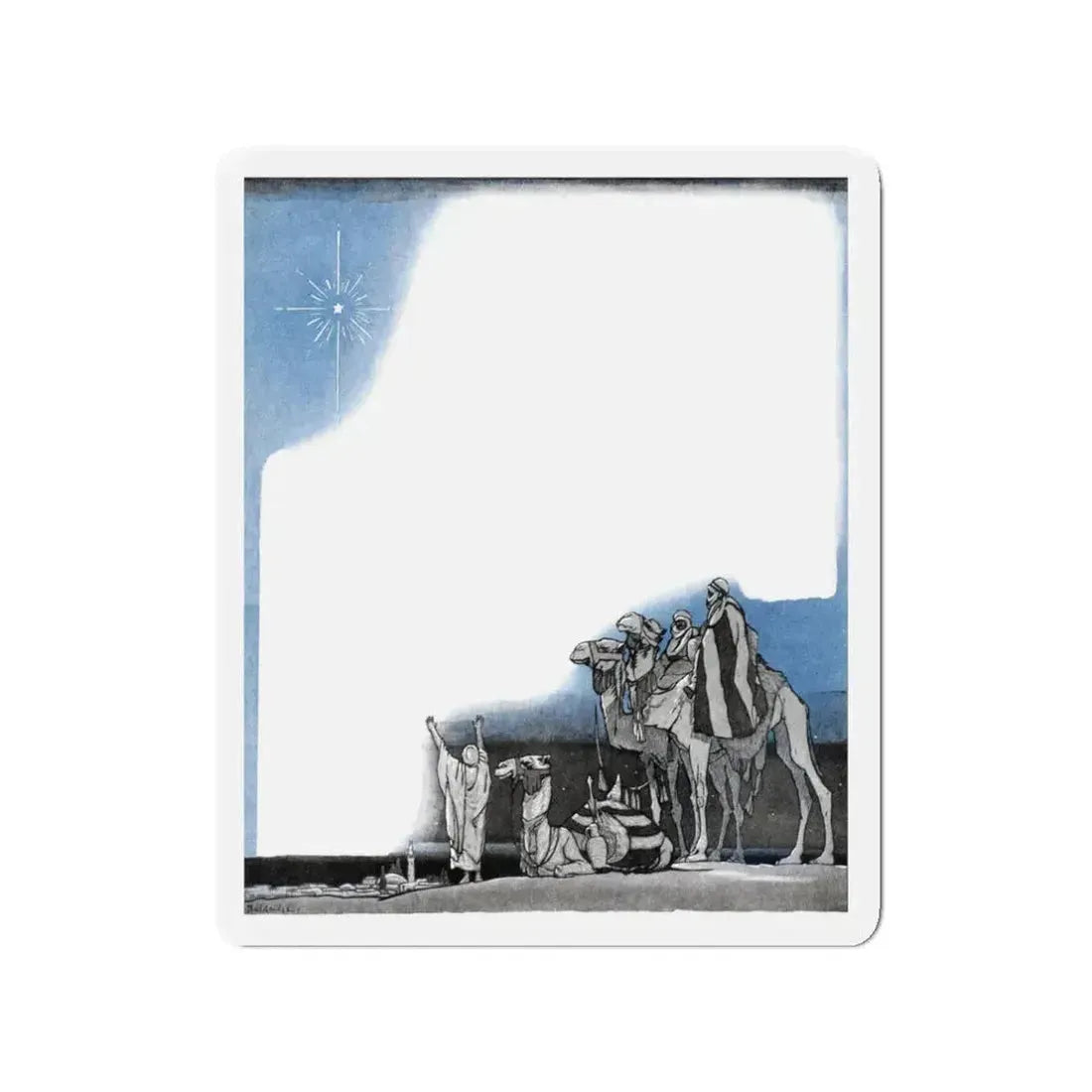 Merry Christmas on McCall Street, McCalls magazine, November 1923 (Magazine Illustration) Refrigerator Magnet 3 Inch - The Sticker Space