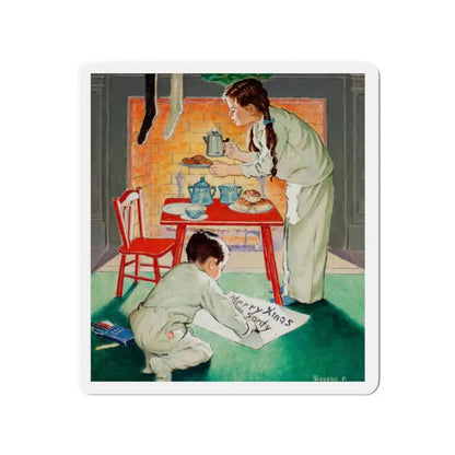 Merry Christmas Santy (Magazine Illustration) Refrigerator Magnet - The Sticker Space