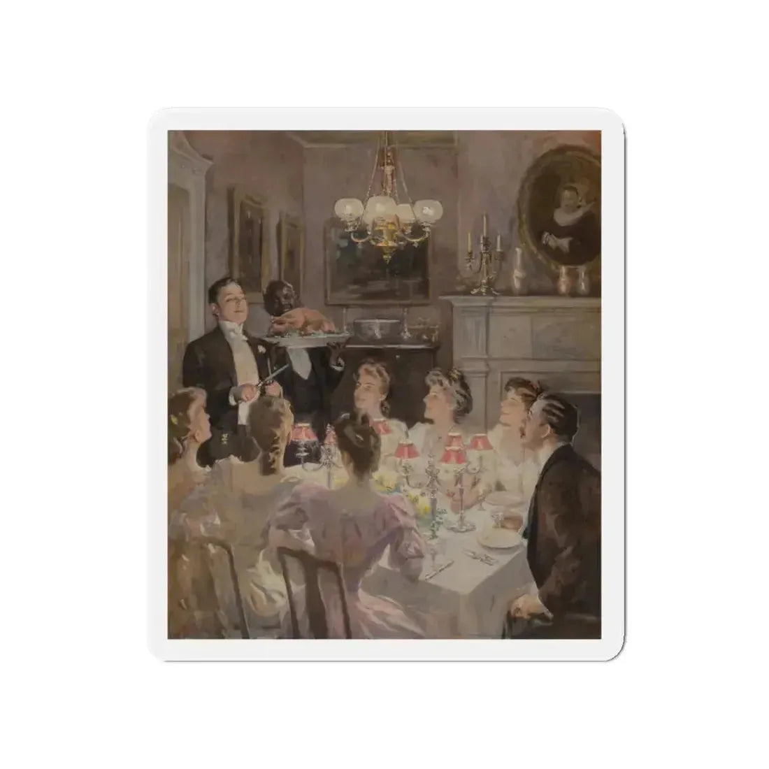 Merry Christmas, The Ladies Home Journal, December 1907 (Magazine Illustration) Refrigerator Magnet 4 Inch Die-Cut - The Sticker Space