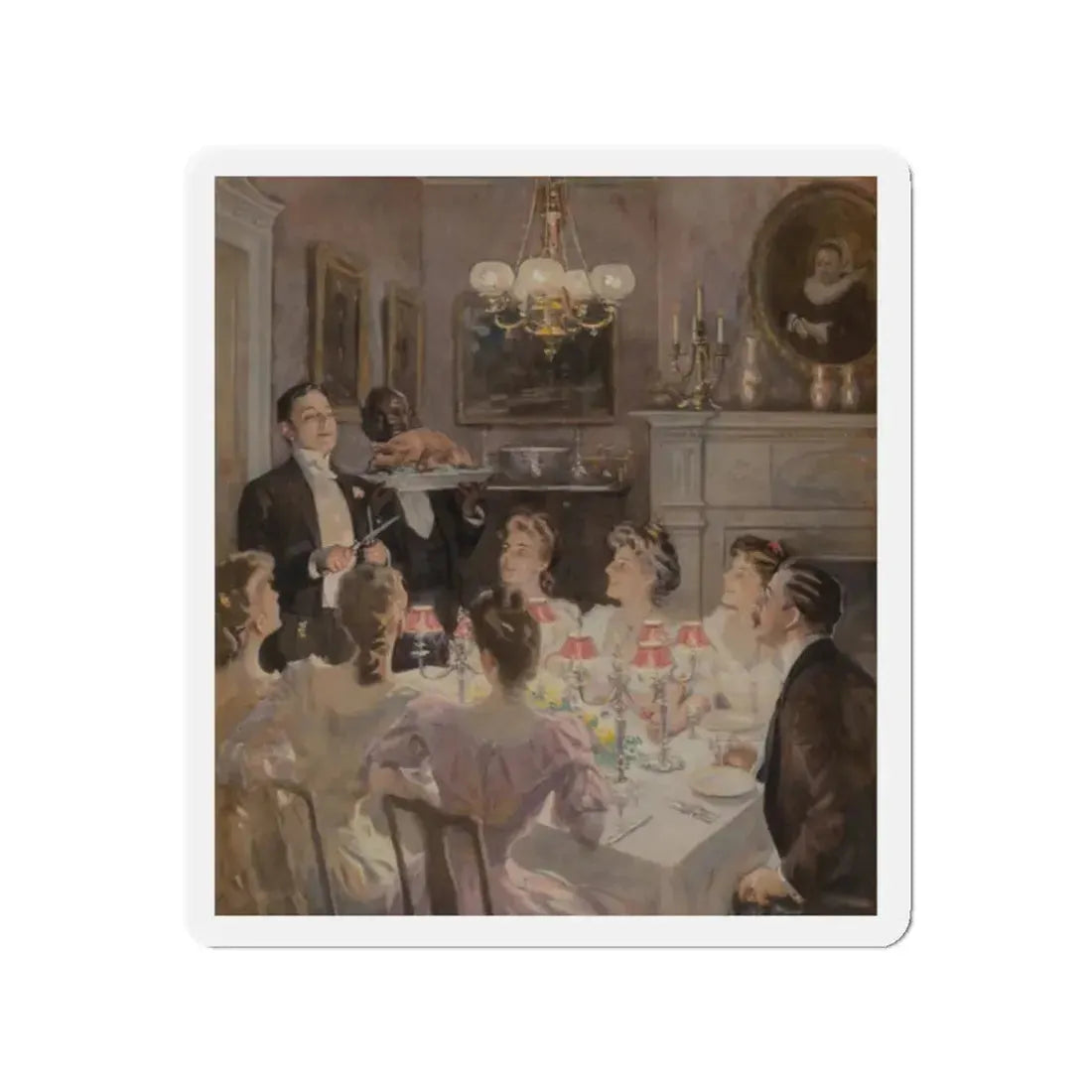 Merry Christmas, The Ladies Home Journal, December 1907 (Magazine Illustration) Refrigerator Magnet - The Sticker Space