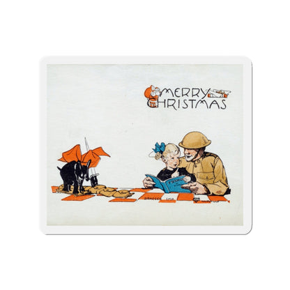 Merry Christmas, WWI in France, 1918, December 7 - Card (Magazine Illustration) Refrigerator Magnet