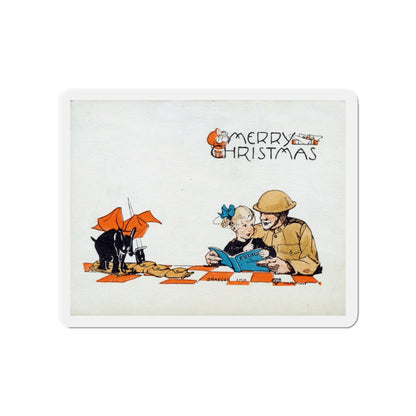 Merry Christmas, WWI in France, 1918, December 7 - Card (Magazine Illustration) Refrigerator Magnet