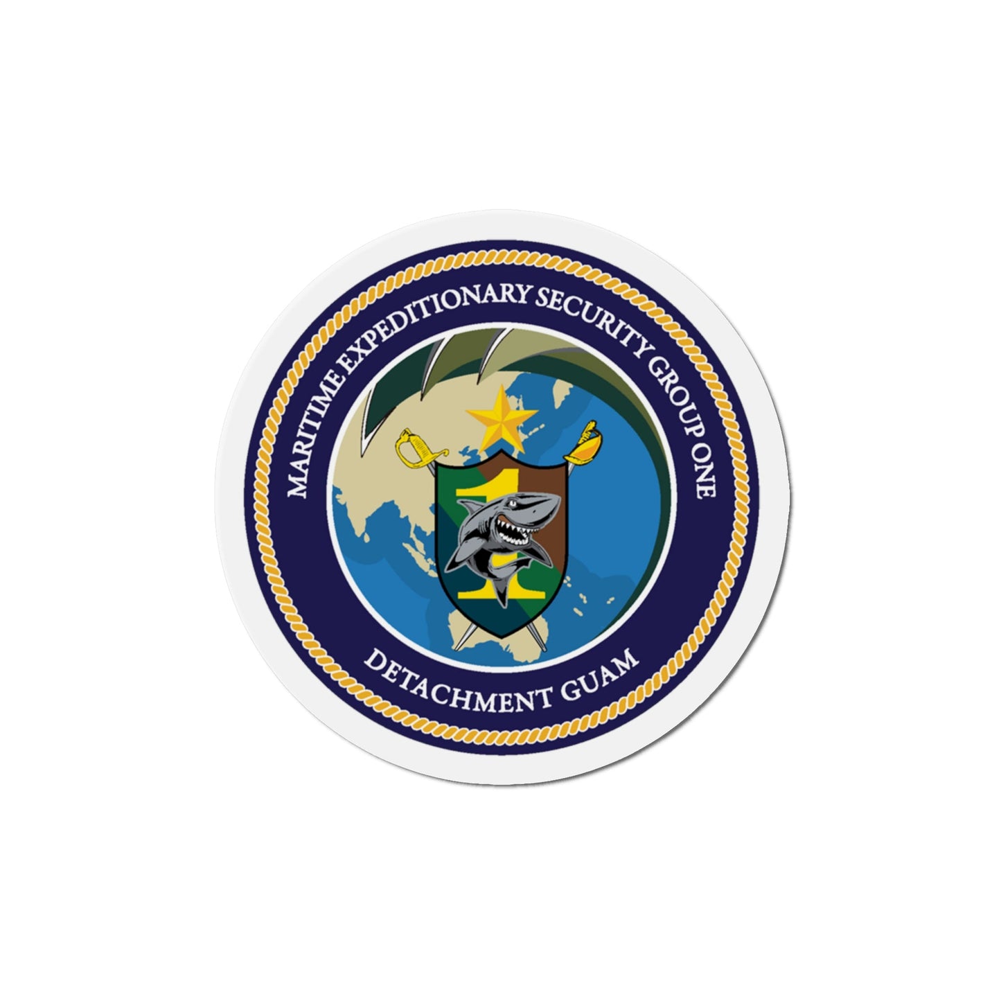 MESG 1 Det Guam Maritime Expeditionary Security Group One (U.S. Navy) Die-Cut Magnet-The Sticker Space