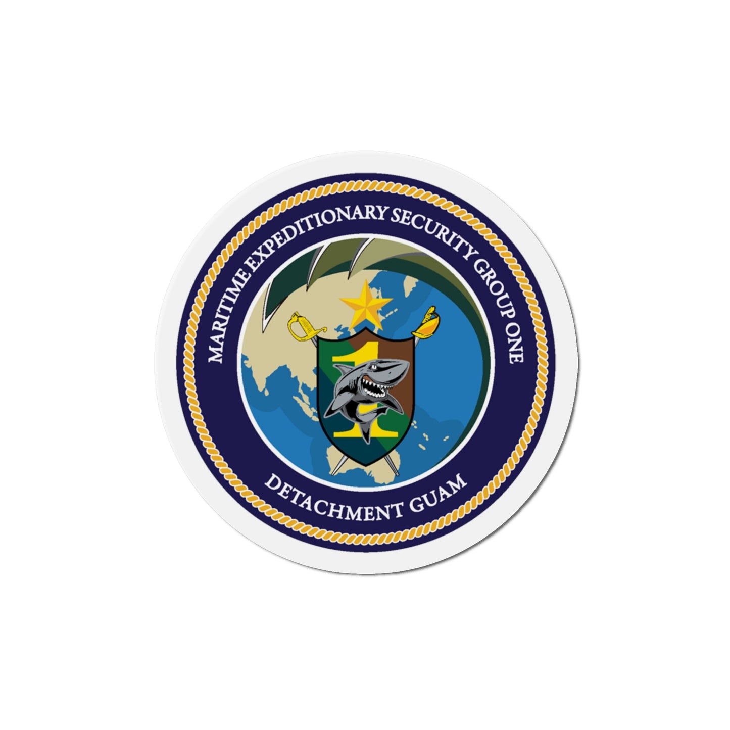 MESG 1 Det Guam Maritime Expeditionary Security Group One (U.S. Navy) Die-Cut Magnet-5" x 5"-The Sticker Space