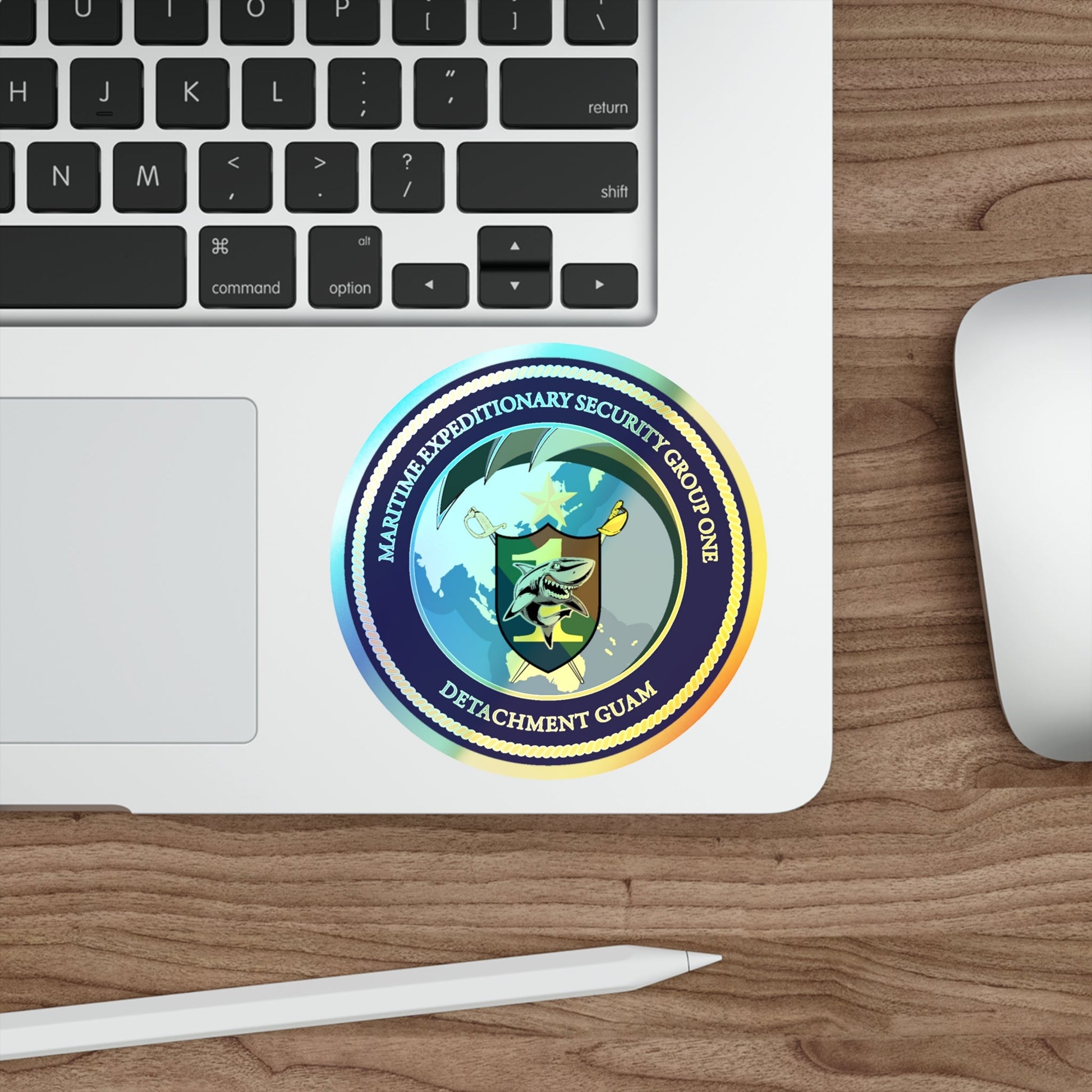 MESG 1 Det Guam Maritime Expeditionary Security Group One (U.S. Navy) Holographic STICKER Die-Cut Vinyl Decal-The Sticker Space