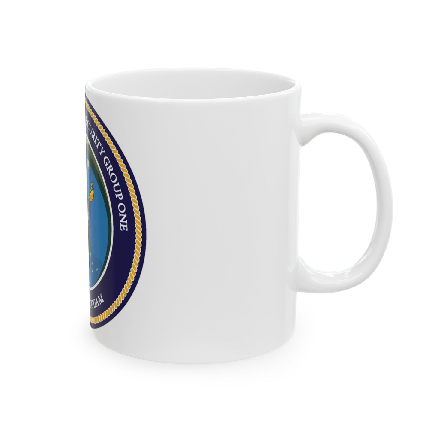 MESG 1 Det Guam Maritime Expeditionary Security Group One (U.S. Navy) White Coffee Mug-The Sticker Space