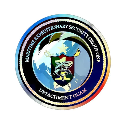 MESG 1 Det Guam Maritime Expeditionary Security Group One (U.S. Navy) Holographic STICKER Die-Cut Vinyl Decal 3 Inch Holographic - The Sticker Space