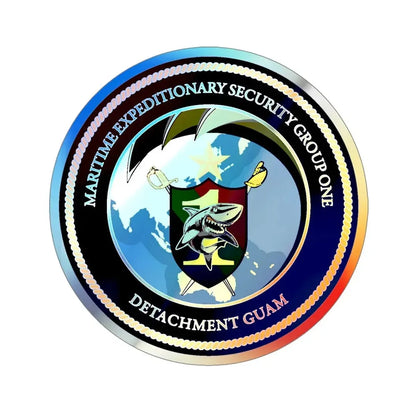 MESG 1 Det Guam Maritime Expeditionary Security Group One (U.S. Navy) Holographic STICKER Die-Cut Vinyl Decal 5 Inch Holographic - The Sticker Space