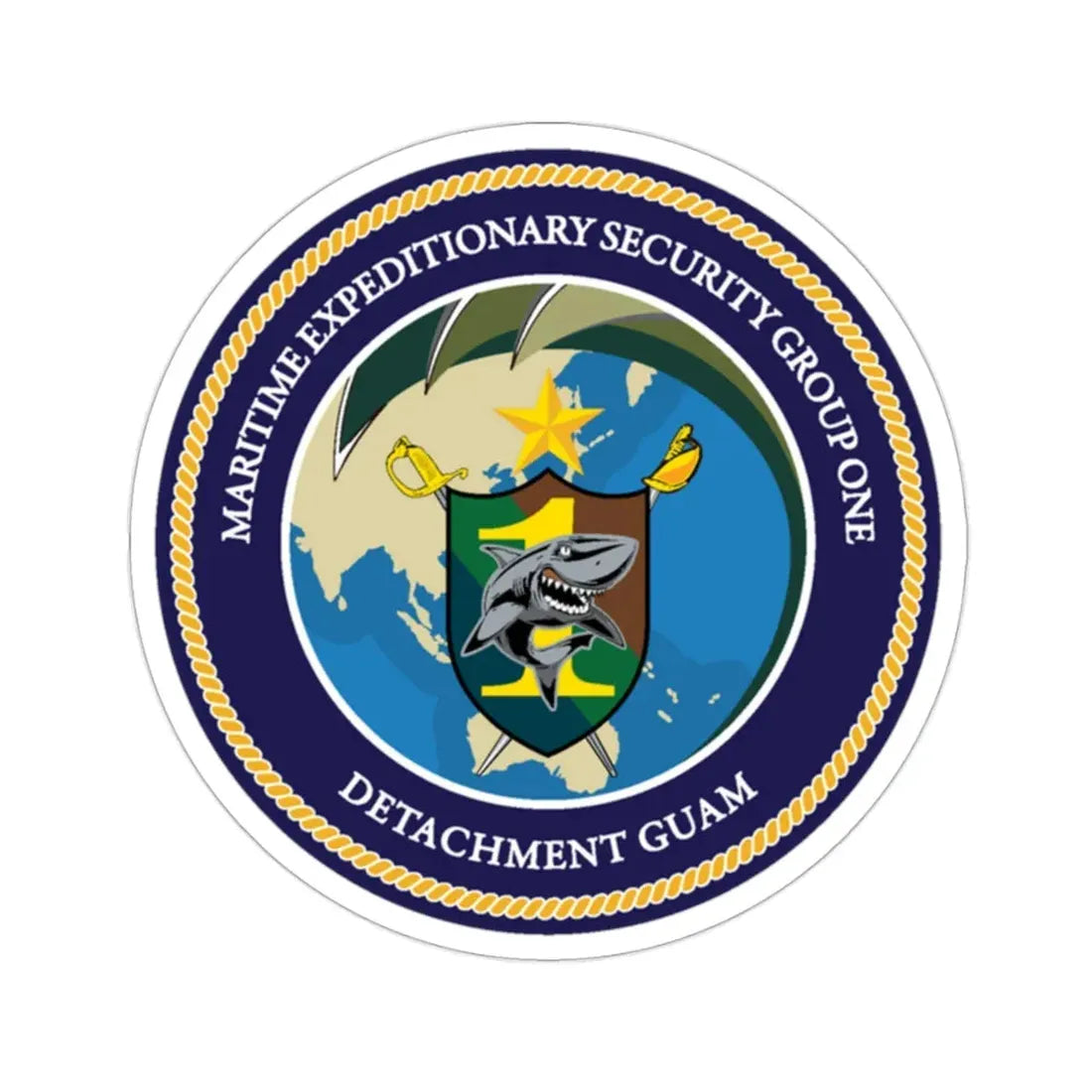 MESG 1 Det Guam Maritime Expeditionary Security Group One (U.S. Navy) STICKER Vinyl Die-Cut Decal - The Sticker Space