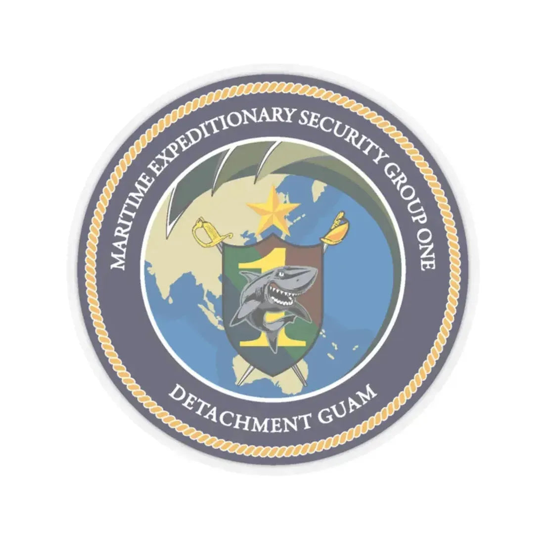 MESG 1 Det Guam Maritime Expeditionary Security Group One (U.S. Navy) STICKER Vinyl Kiss-Cut Decal 6 Inch Transparent - The Sticker Space