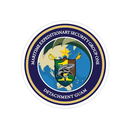 MESG 1 Det Guam Maritime Expeditionary Security Group One (U.S. Navy) Transparent STICKER Die-Cut Vinyl Decal 5 Inch Transparent - The Sticker Space