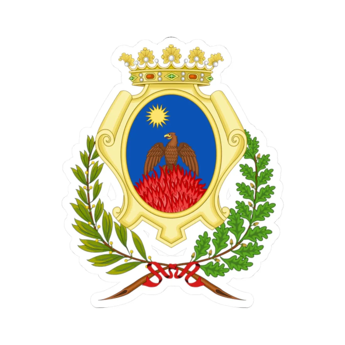 Mesola-Stemma (Italy) (Coat of Arms) STICKER Vinyl Kiss-Cut Decal 2 Inch White - The Sticker Space