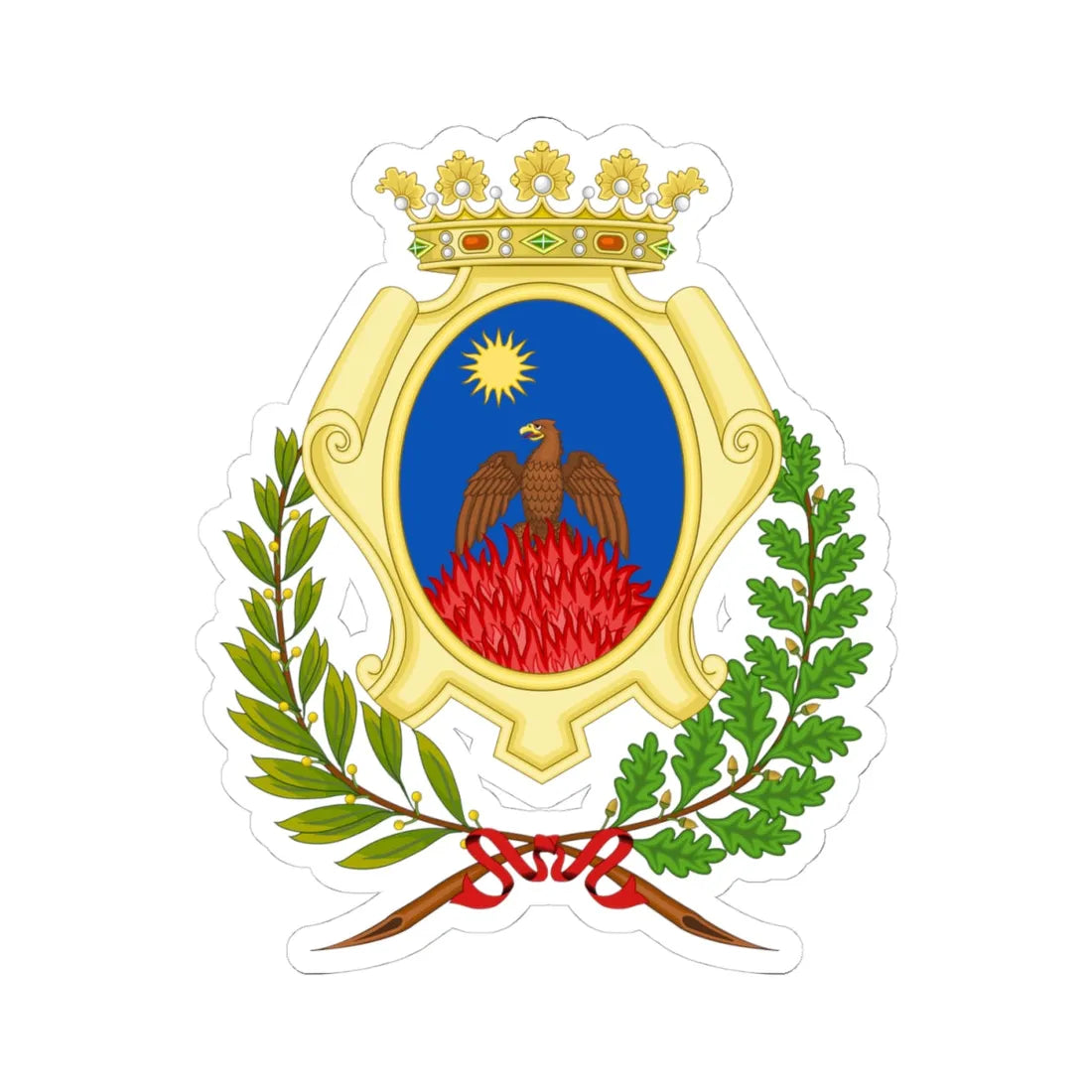 Mesola-Stemma (Italy) (Coat of Arms) STICKER Vinyl Kiss-Cut Decal 4 Inch White - The Sticker Space