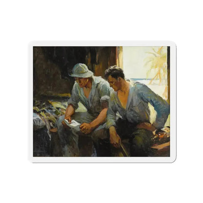 Message from Home (Magazine Illustration) Refrigerator Magnet 3 Inch Die-Cut - The Sticker Space