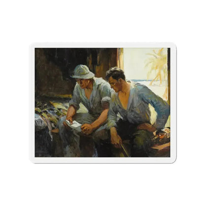 Message from Home (Magazine Illustration) Refrigerator Magnet 4 Inch Die-Cut - The Sticker Space