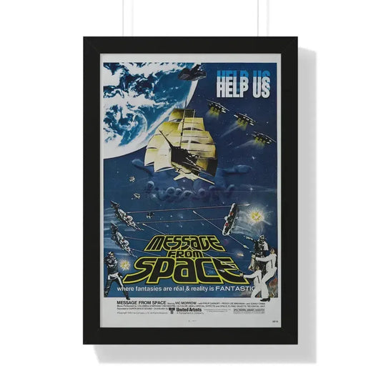 MESSAGE FROM SPACE 1978 - Framed Movie Poster 16″ x 24″ Black - The Sticker Space