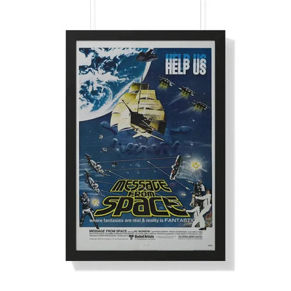 MESSAGE FROM SPACE 1978 - Framed Movie Poster 20" x 30" Black - The Sticker Space