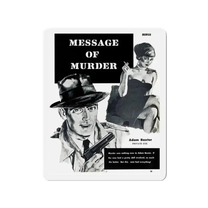 Message of Murder, Private Eye magazine, November 1959 (Magazine Illustration) Refrigerator Magnet 2 Inch - The Sticker Space