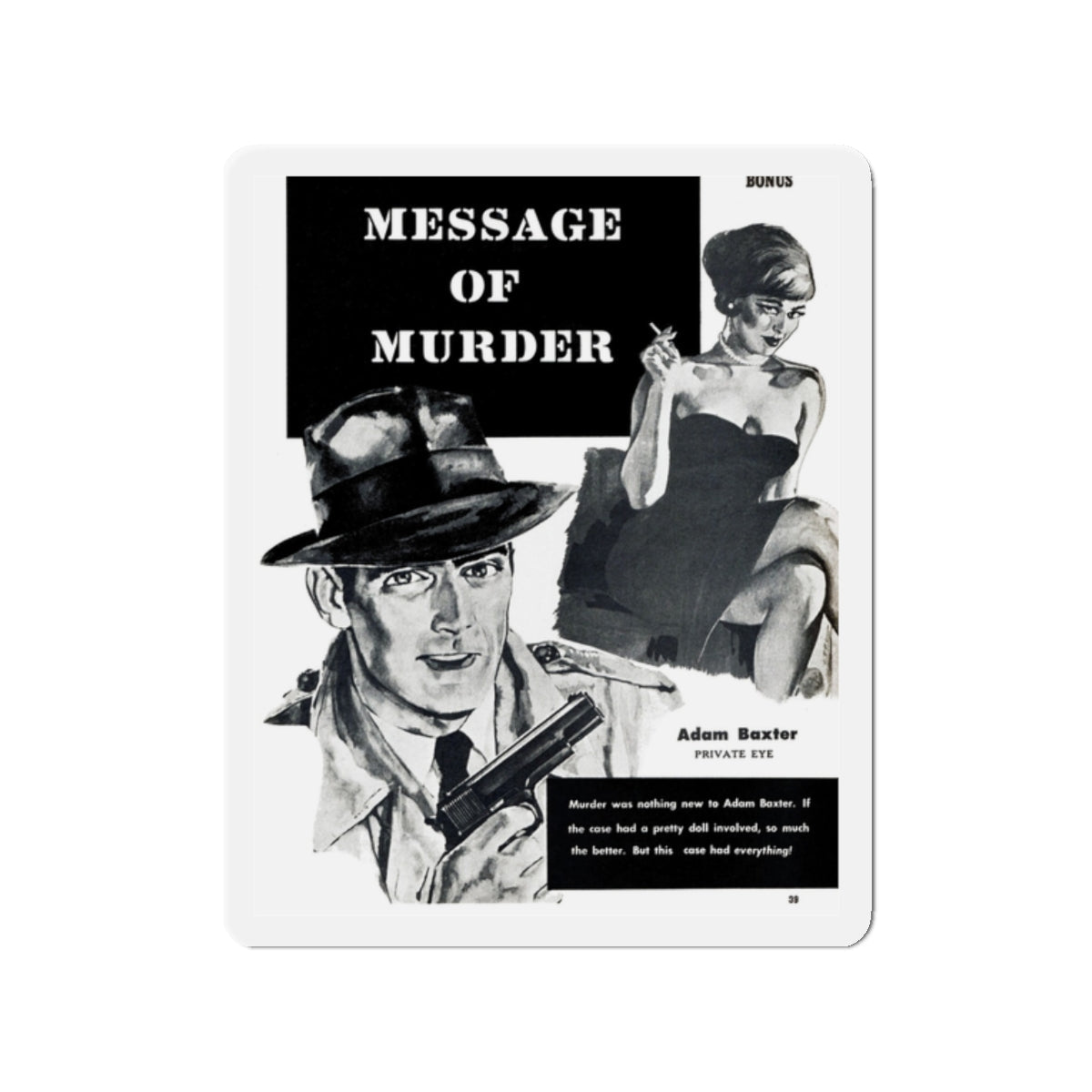 Message of Murder, Private Eye magazine, November 1959 (Magazine Illustration) Refrigerator Magnet