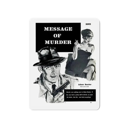Message of Murder, Private Eye magazine, November 1959 (Magazine Illustration) Refrigerator Magnet 4 Inch - The Sticker Space