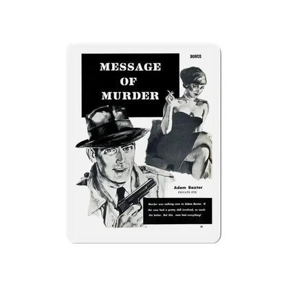 Message of Murder, Private Eye magazine, November 1959 (Magazine Illustration) Refrigerator Magnet 6 Inch - The Sticker Space