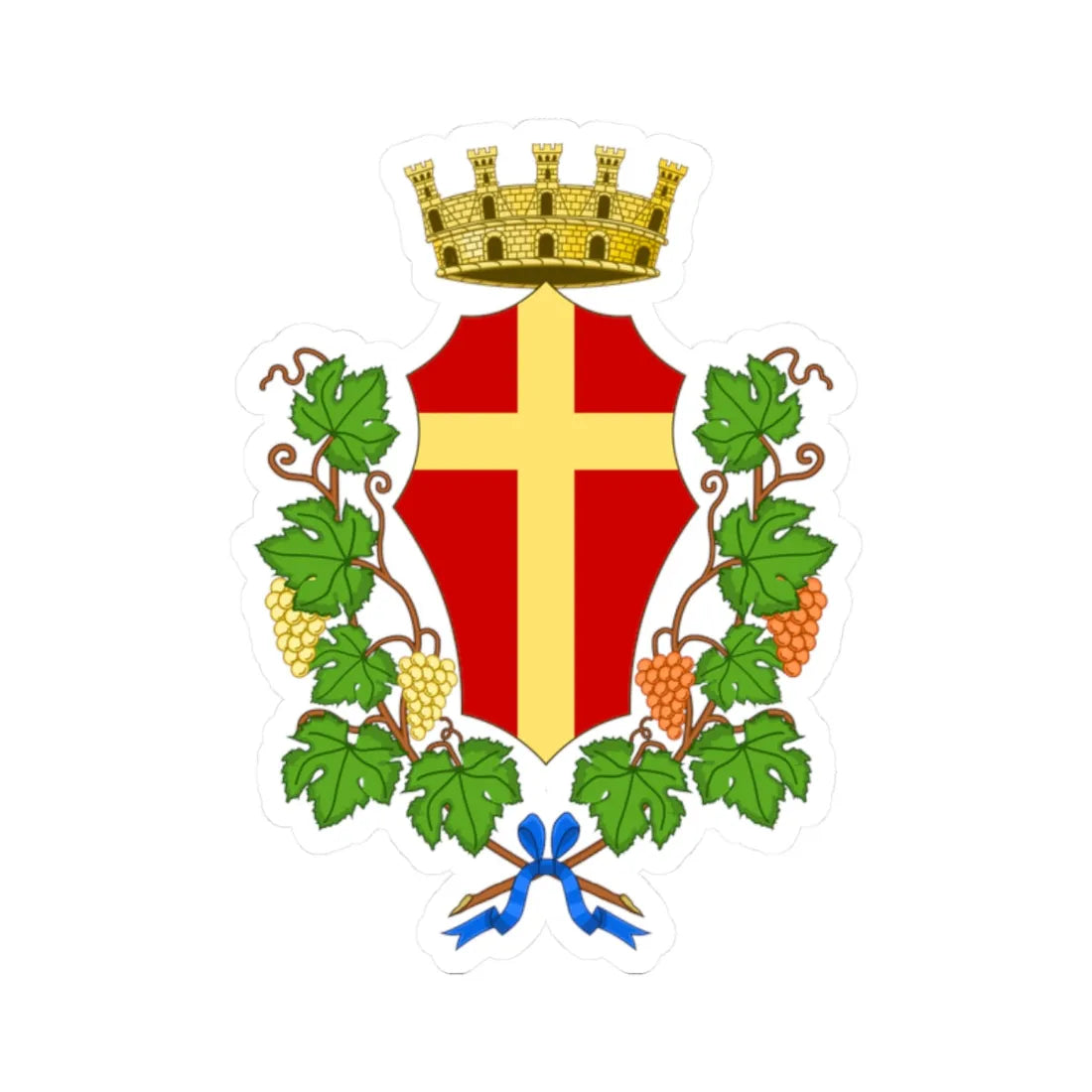 Messina-Stemma (Italy) (Coat of Arms) STICKER Vinyl Kiss-Cut Decal 2 Inch White - The Sticker Space