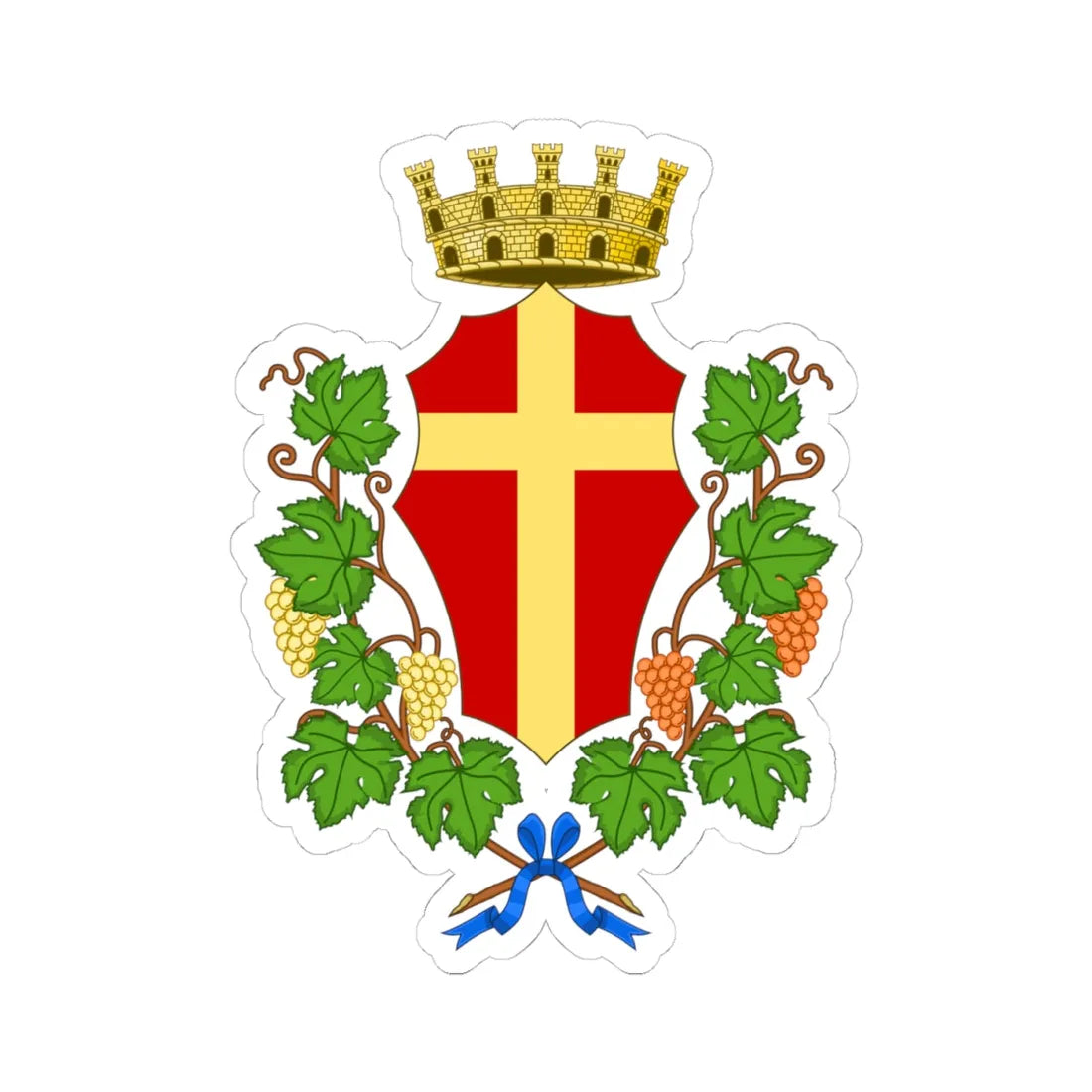 Messina-Stemma (Italy) (Coat of Arms) STICKER Vinyl Kiss-Cut Decal 4 Inch White - The Sticker Space