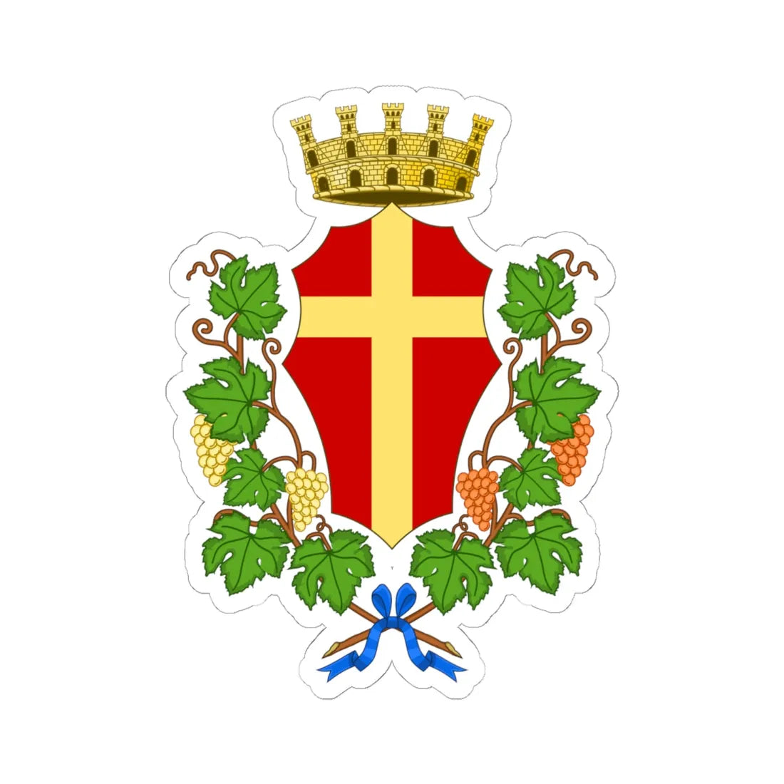 Messina-Stemma (Italy) (Coat of Arms) STICKER Vinyl Kiss-Cut Decal 6 Inch White - The Sticker Space