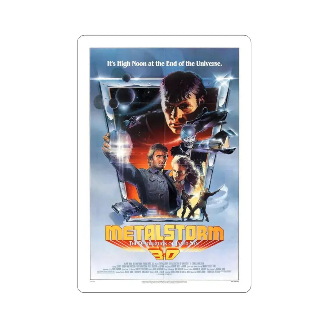 METALSTORM 1983 Movie Poster - STICKER Vinyl Kiss-Cut Decal 3 Inch White - The Sticker Space