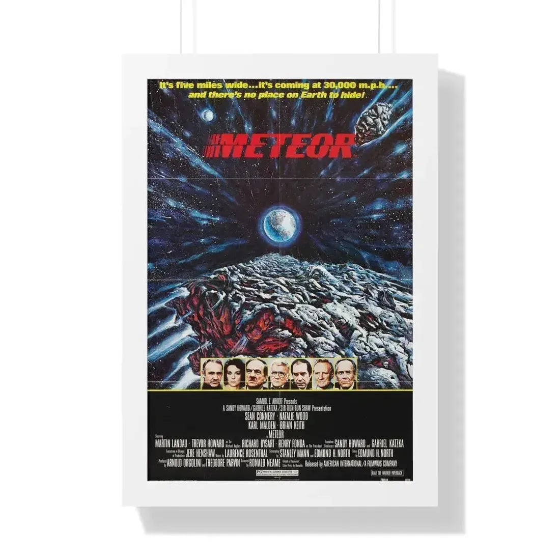 METEOR 1979 - Framed Movie Poster 16″ x 24″ White - The Sticker Space