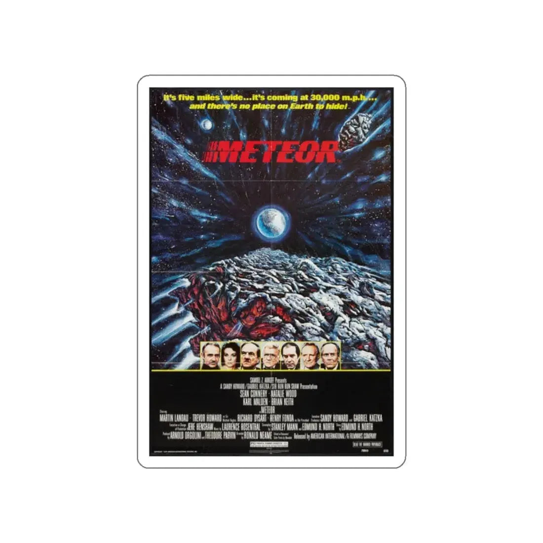 METEOR 1979 Movie Poster STICKER Vinyl Die-Cut Decal - The Sticker Space