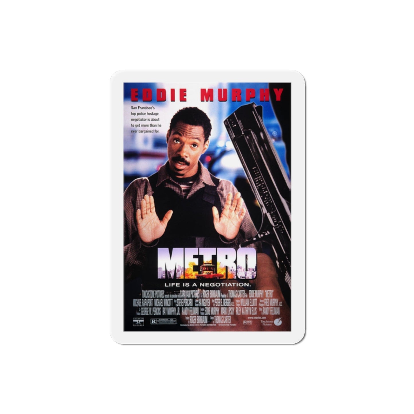 Metro 1997 Movie Poster Die-Cut Magnet-2" x 2"-The Sticker Space