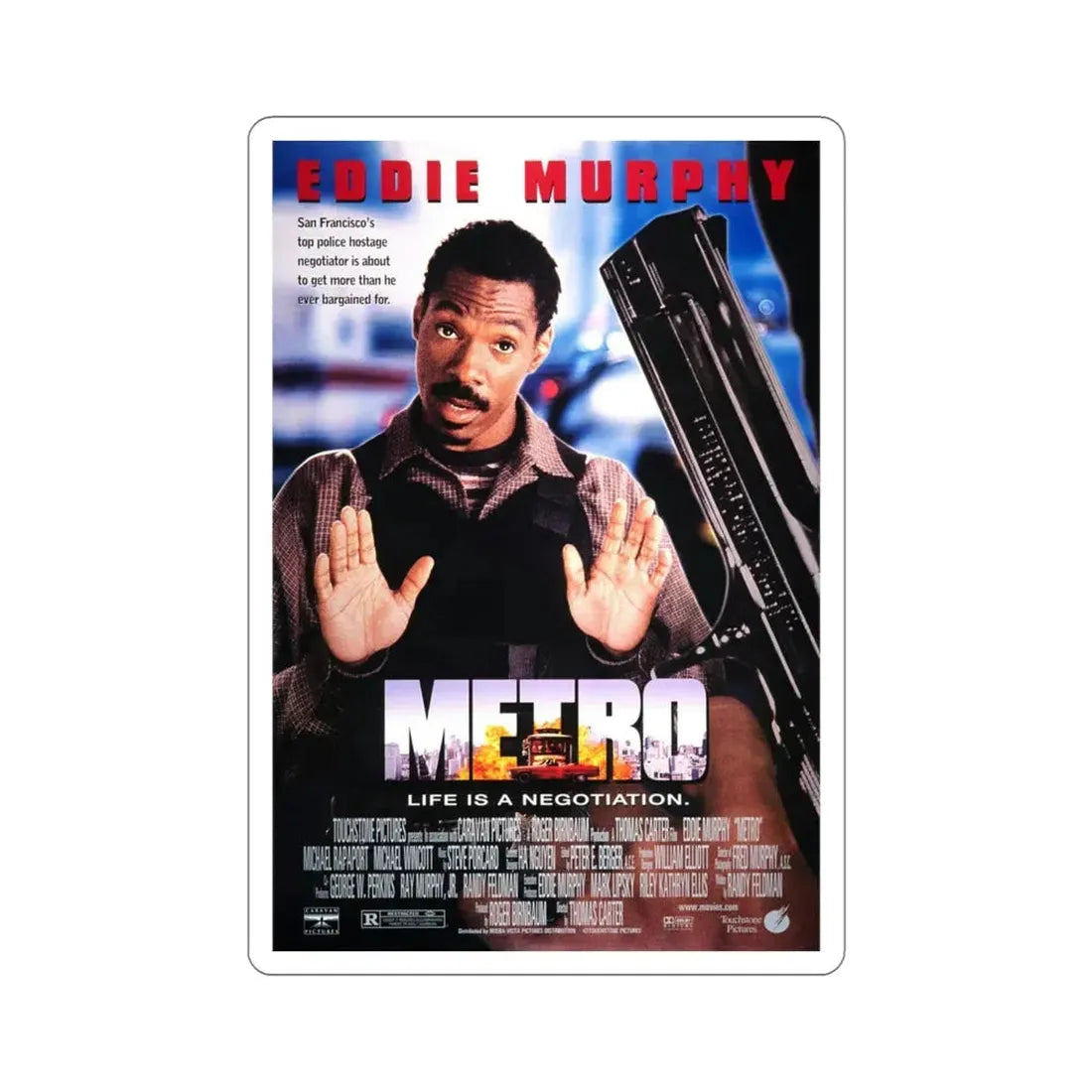 Metro 1997 Movie Poster STICKER Vinyl Die-Cut Decal 4 Inch - The Sticker Space